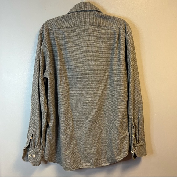 Stenströms Shirt Gray Houndstooth Button Up Long Sleeve Sz L EUC Cotton - Picture 7 of 9